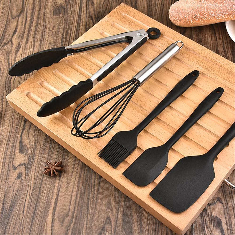 10 Pcs Heat Resistant Silicone Cookware Set Non-stick Safe Cooking Baking Tool Kit Utensils Kitchen Accessories