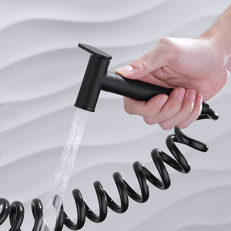Håndholdt toalett bidet sprøyter sett sett matt svart fast rote hånd bidéer til dårlig håndsprøyter dusjhode selvrensende