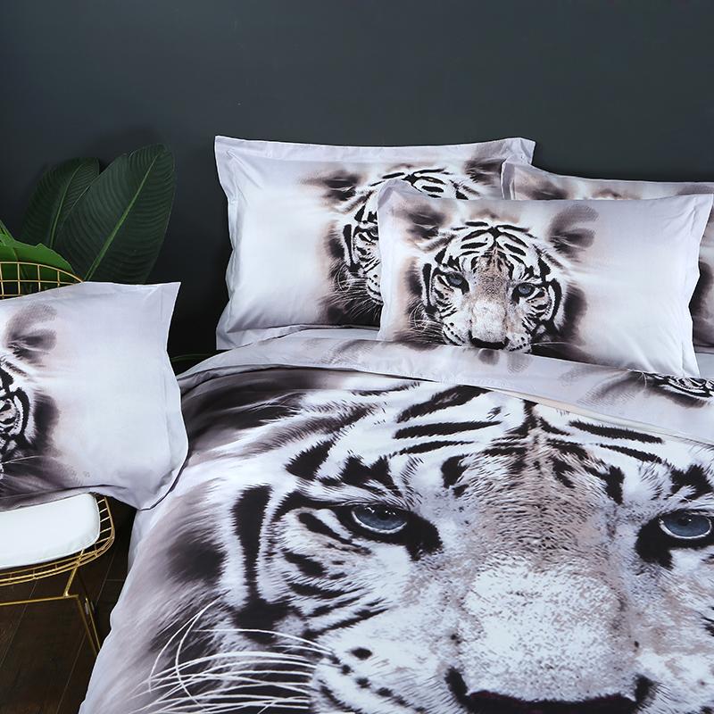 Jpets série 3D imprimé ensemble de literie housse de couette ensemble loup tigre motif psychédélique Hippie literie chambre décor 6 tailles