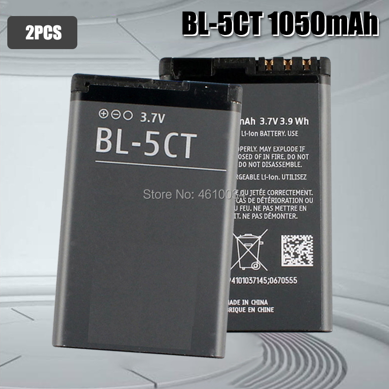 Bl -5ct bl 5ct genopladeligt mobiltelefon erstatningsbatteri til nokia  c5-00 6303 c3-01 3720 classic batteri: 2 stk