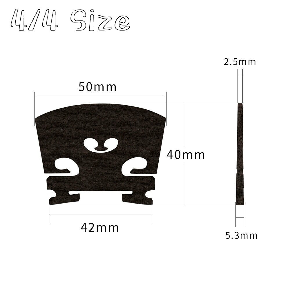 Ebony Violin Bridge Master Ebony Violin Bridge 4/4 3/4 1/2 1/4 1/8 Violin Bridge Violin Use