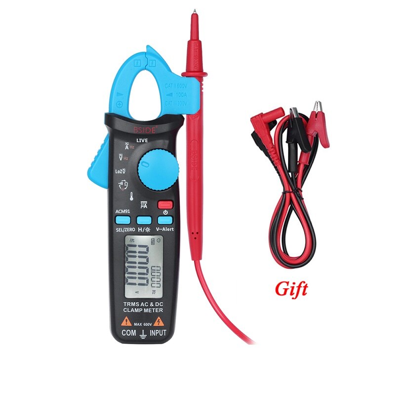 Pocket Digital Clamp Meter Multimeter DC/AC Current 100A Accurate 1mA Tester car repair Ampermetr Ammeter: T1101 blue