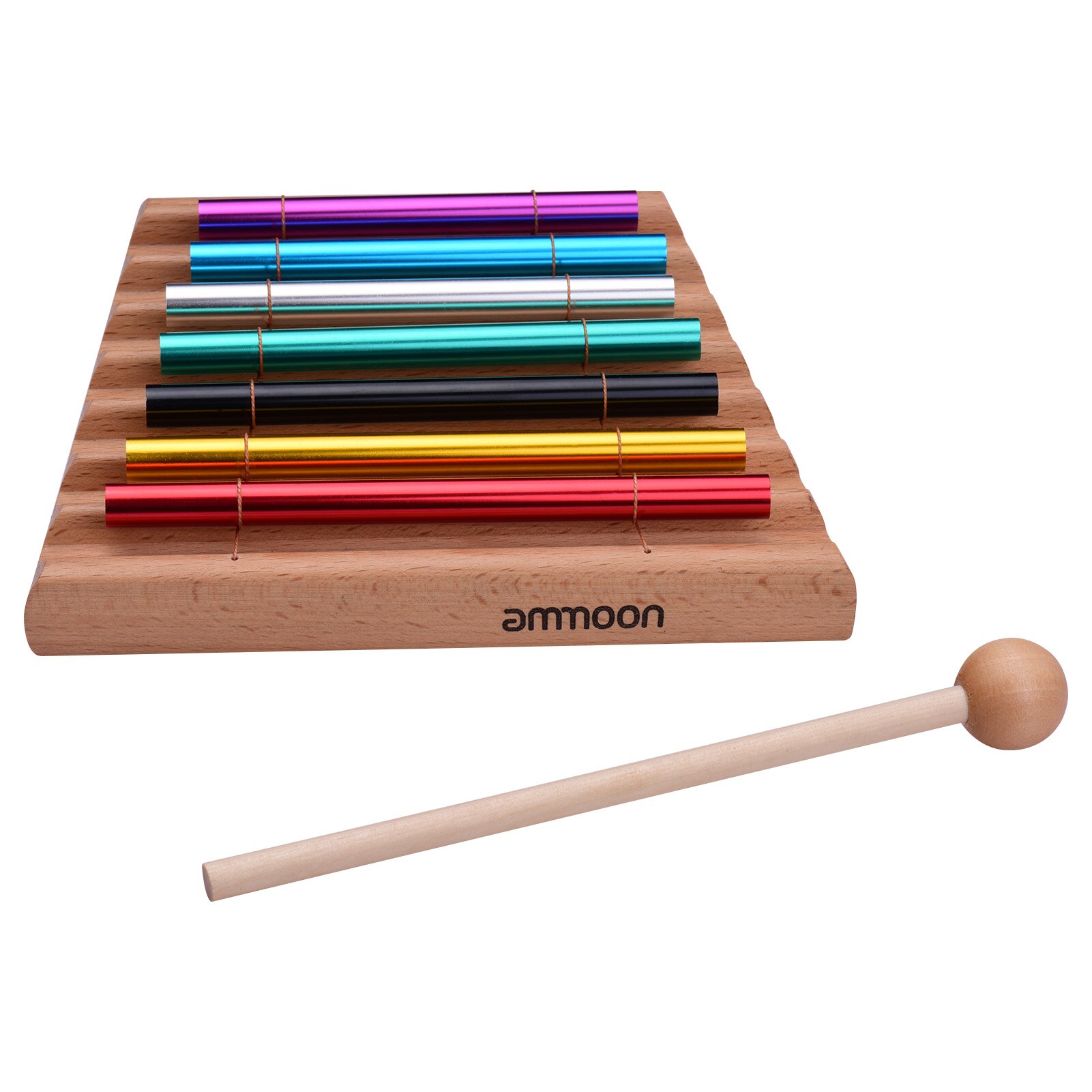 ammoon 7-Tone Tabletop Chimes Meditation Chime Colorful Wind Bell Children Educational Musical Percussion Instrument with Mallet