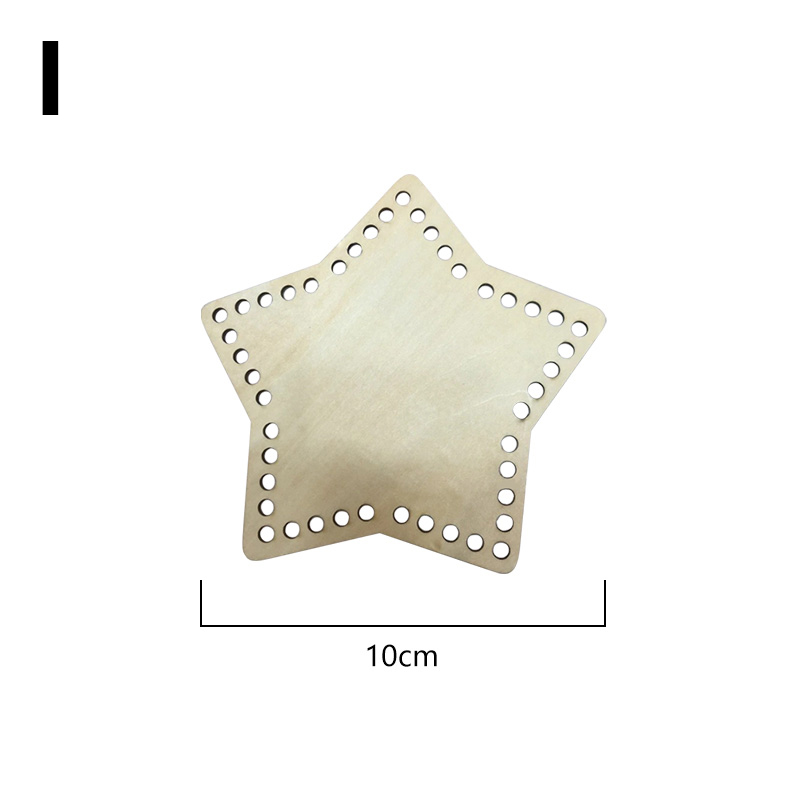 1Pc Houten Haak Mand Base Onvoltooide Blanco Ronde Kruissteek Gesneden Hand Geweven Diy Ambachten Baske Houten Ronde bodem: plum