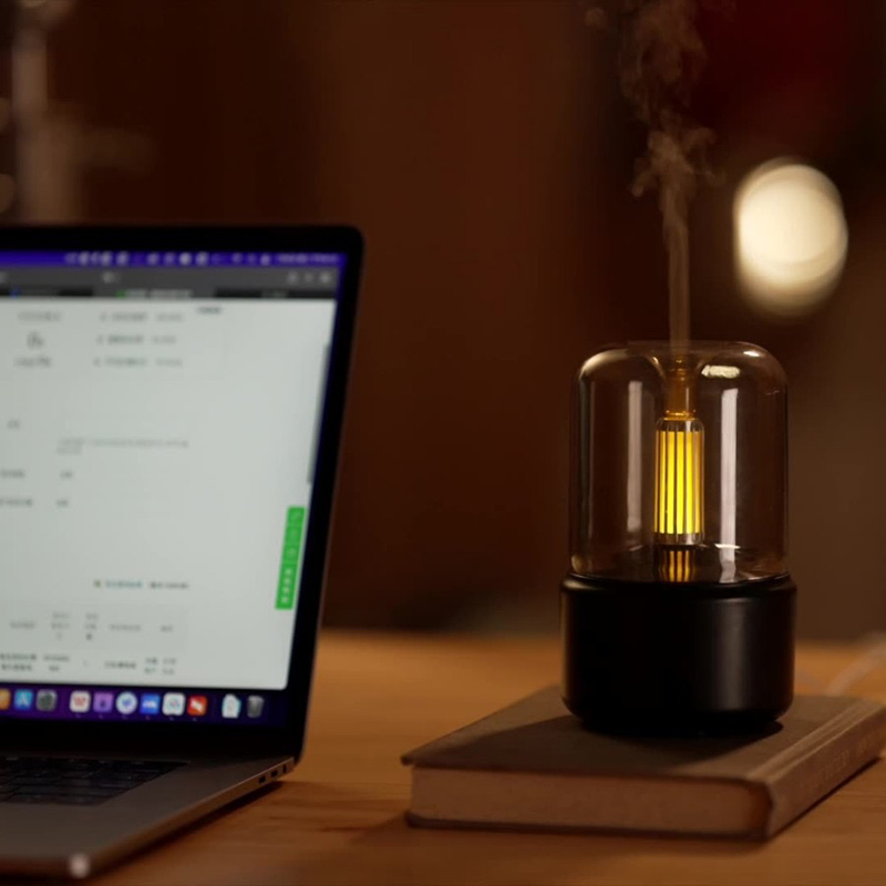 Mini Aroma Diffuser Home Portable USB Plug Air Humidifier Essential Oil Night Light Candlelight Sprayer for Bedroom