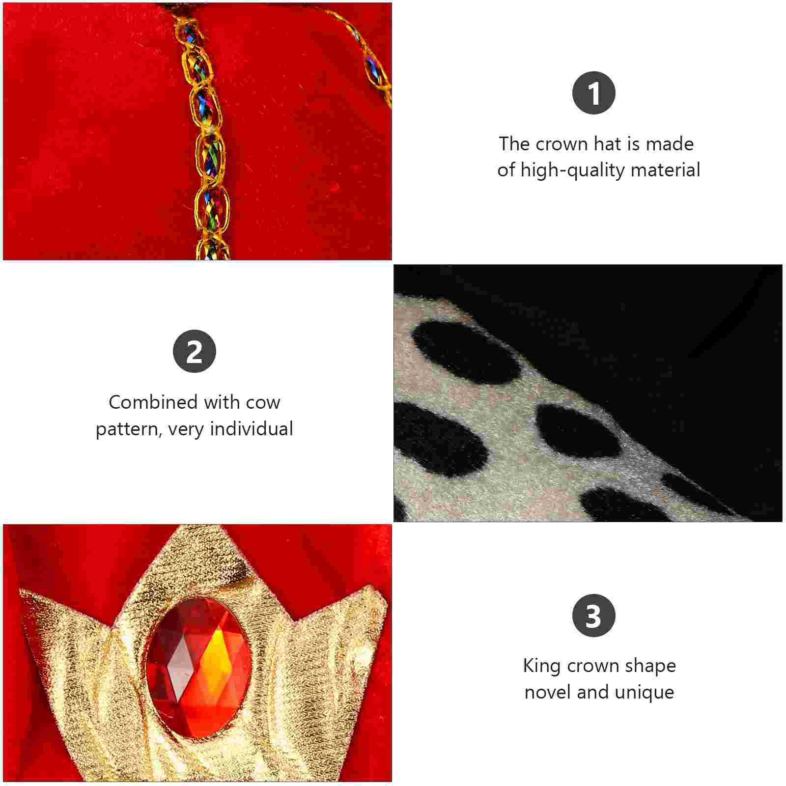 King Crown Decor Cloth Dress-up Cosplay Costume Hat Decorative King Crown Hat