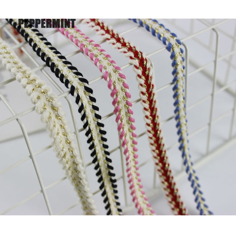 1yard 1cm Braid Lace Trim Ribbon Gloden Webbing Trimming Handmade DIY Costume Dress Sewing Supplies Craft