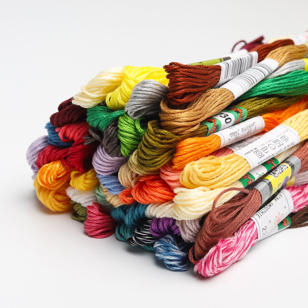 Random DM* Color Sets Soft Egyptian Cotton Embroidery Thread Yarn Crochet String Craft handmade 8 meters mixed labels: Random 50pcs