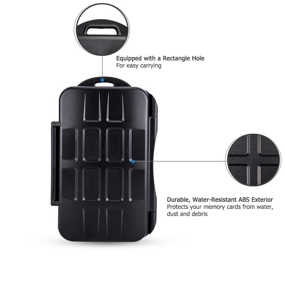 JJC CF XQD SD MicroSD Card Case Waterproof Memory Card Holder Turtle Hard Shell Box Anti-Extrusion for DSLR Camera Computer