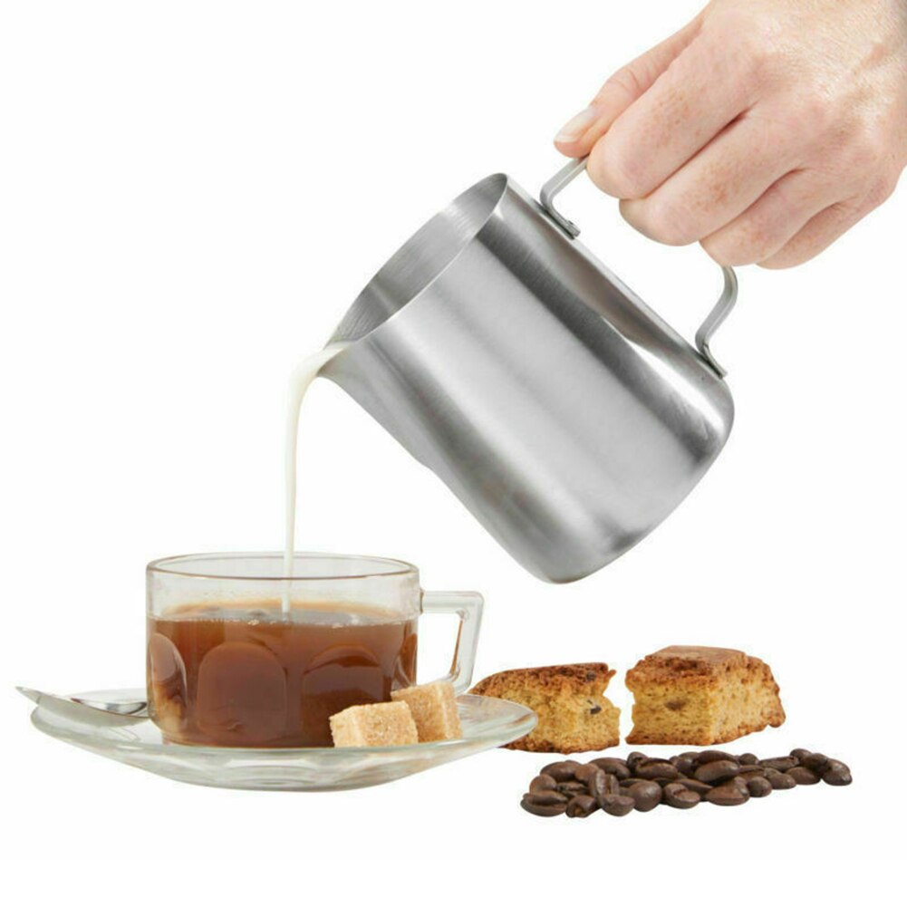 Stainless Steel Milk Jug Frothing Frother Coffee Latte Pitcher Measure Cup Milk Jug Frothing Coffeeware Cafe Cafetera