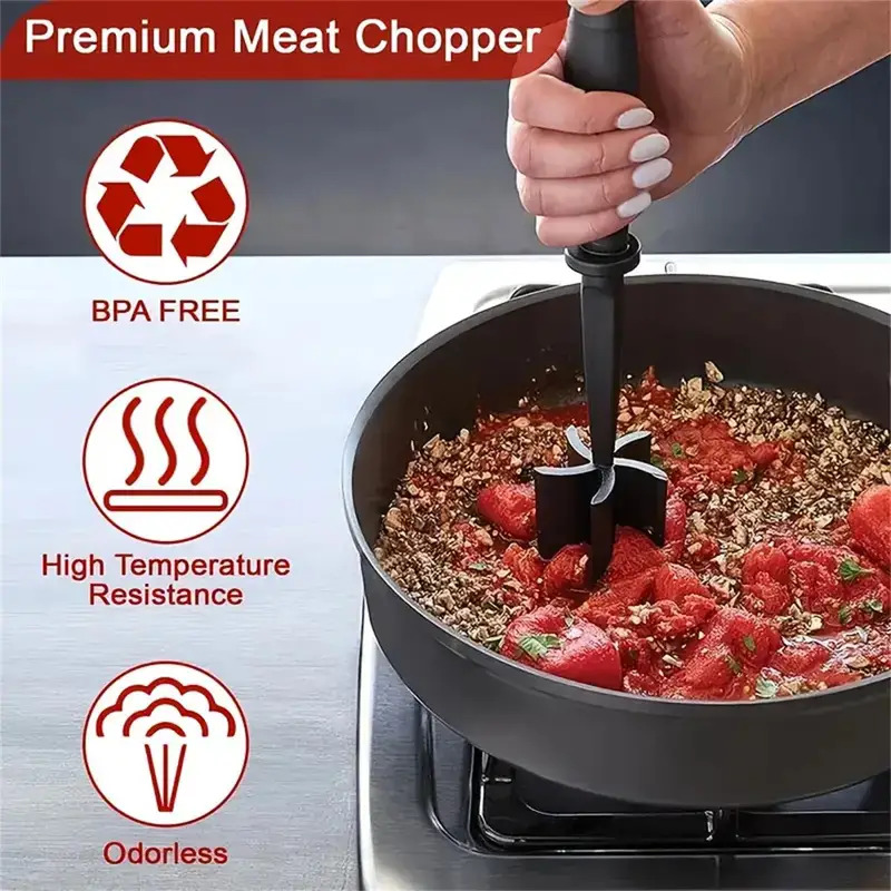 Meat Chopper, Meat Shredder, Heat Resistant Suitable For Hamburger Meat Ground Beef Smasher Kitchen Tools