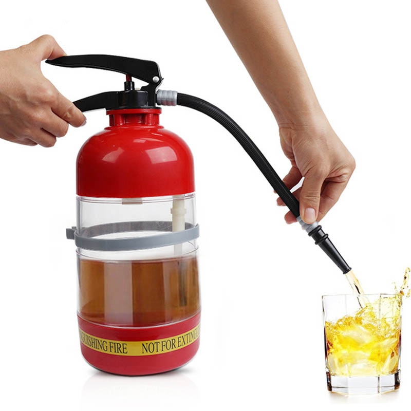1.7 L Thirst Extinguisher Red Fire Novelty Drink Dispenser Cocktail Boston Bar Shaker