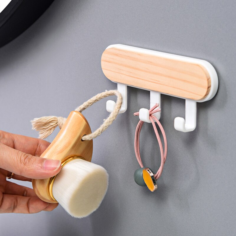 Perchas de madera para colgar en la pared, accesorios de decoración del hogar, de almacenamiento para colgar ropa perchero, llavero