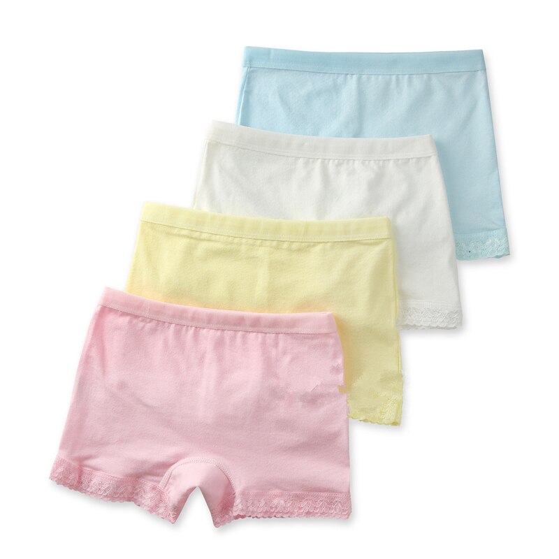 2 Stks/partij Baby Snoep Gekleurde Broek Katoen Kant Ondergoed Geschikt Voor 3-12Y ATNN0079