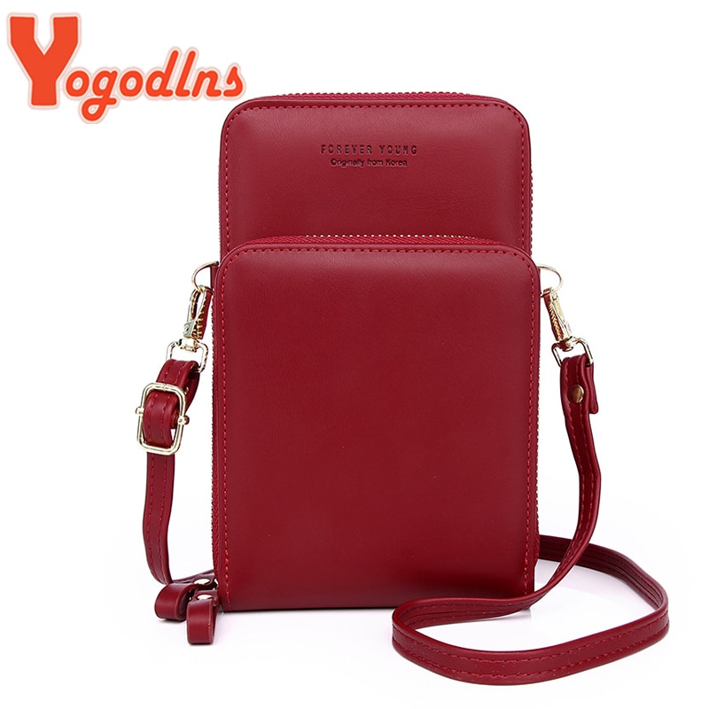 Yogodlns, bandolera pequeña para mujer, bandolera de cuero PU, Minibandolera multifunción, bolso de doble capa para teléfono móvil