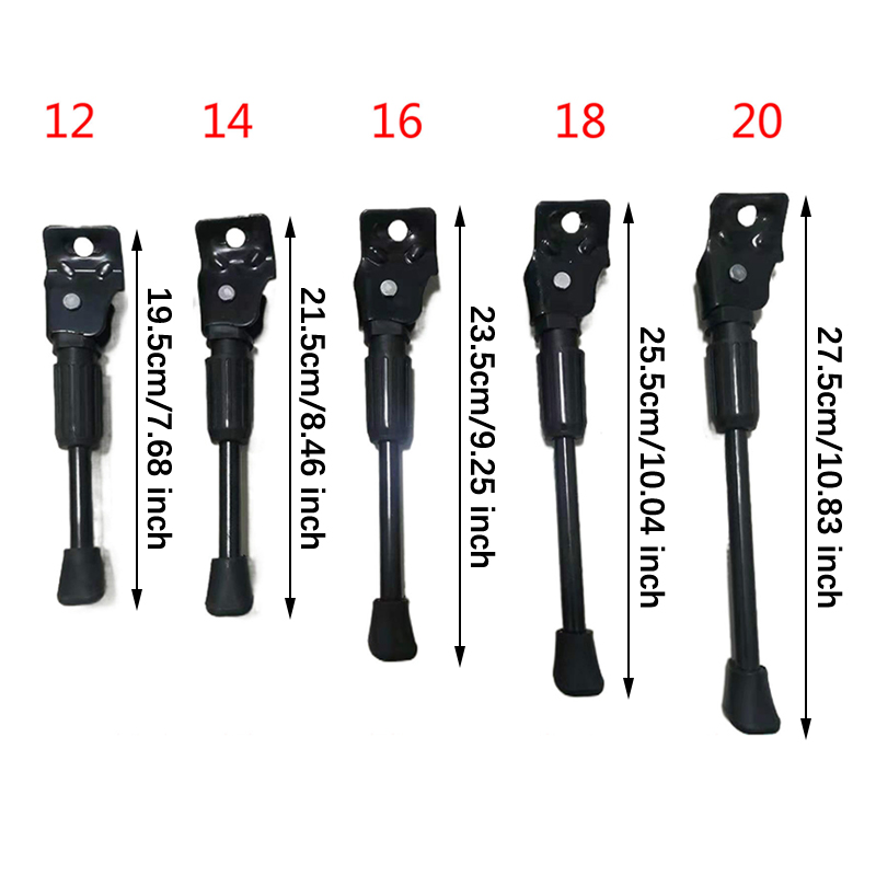 Kids Bike Kickstand For 12 14 16 18 Inch Wheel Bicycle Side Kick Stand Rear Mount Premium Steel Bikes Support Racks