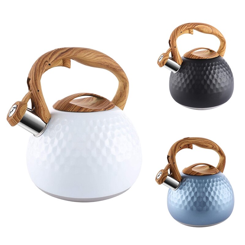 Kachel Top Rvs Theepot Food Grade Theepot Met Houtnerf Handvat Geschikt Fluitje Ketel