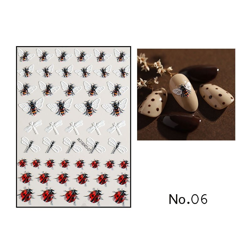 1pc 3d acryl gegraveerde bloemen nagel sticker reliëf wit zwart kant bloem water decals empaistic nagel water slide decalsz 0108: 6