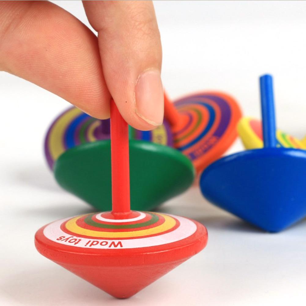 Mini Gyro Houten Desktop Kleine Prachtige Top Veilig Decompressie Speelgoed Kleurrijke Visuele Effecten Claasic Game Speelgoed Voor Volwassenen Kinderen