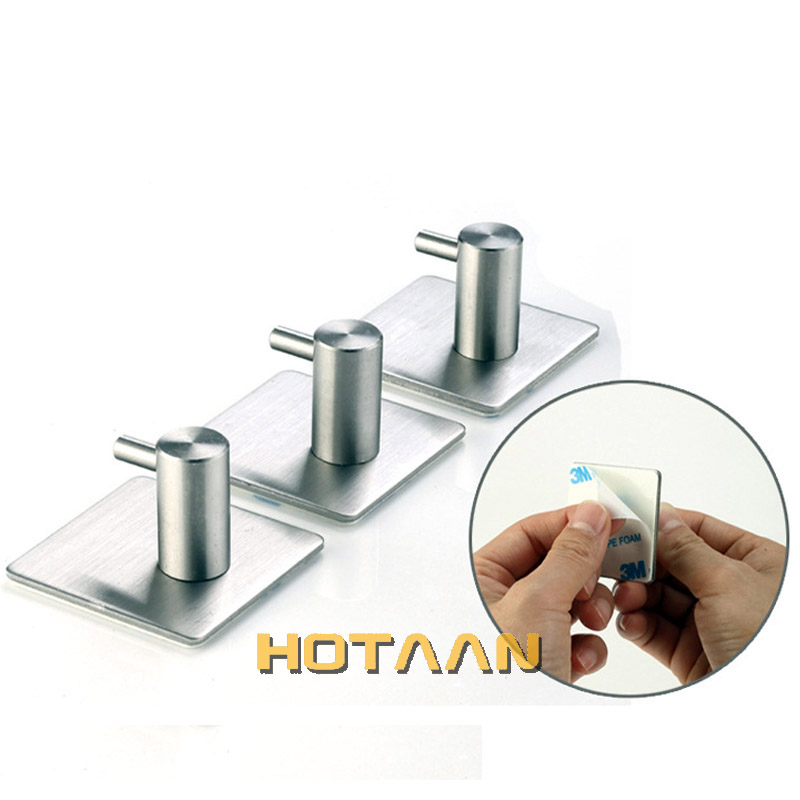 SUS 304 Stainless Steel Robe Hooks Wall Door Clothes Hanger Kitchen Bathroom Rustproof Towel Hooks Bathroom Accessory Organizer