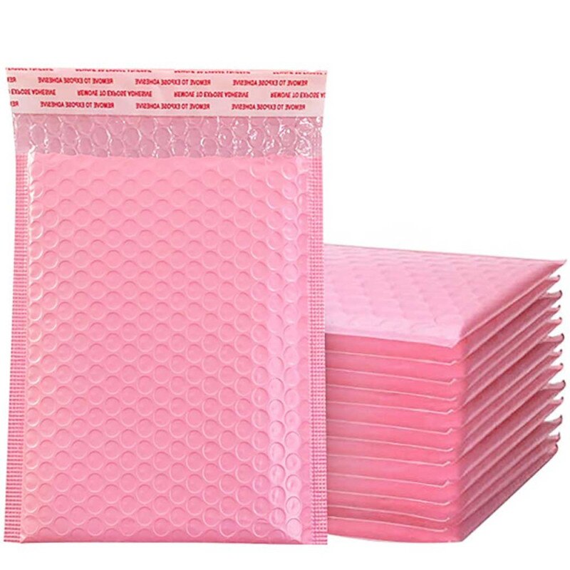 50pcs Pink Bubble Mailers Pink Poly Bubble Mailer Self Seal Padded Envelopes Bags for Magazine Book Lined Mailer Self Seal