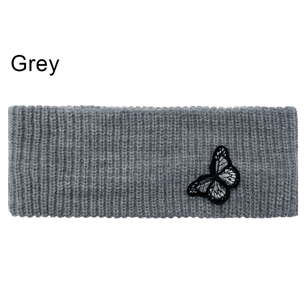 Stickad Pannband Fjädermoln Broderi - Bred Elastisk Varm - Dam Håraccessoar: GrÃÂ¥