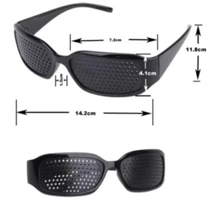 Black Unisex Vision Care Gaatjes Eye Oefening Brillen Gaatjes Bril Gezichtsvermogen Te Verbeteren Plastic
