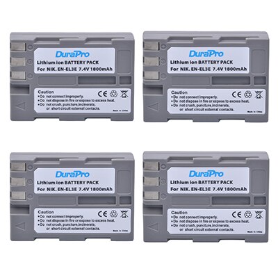2x EN-EL3E EN EL3e Replacement Camera Battery Pack + LCD USB Charger For Nikon D70 D70S D80 D90 D100 D200 D300 D300S D700 Camera: 4 Battery