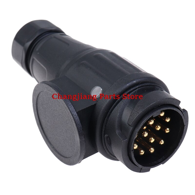 1pc 12v 13 Pin Trailer Plug Waterproof Pole Electrical Connector Wiring Adapter For Vehicle Rv