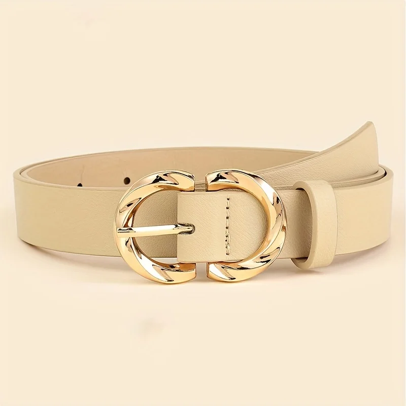 Cinturón de PU con hebilla de Metal para mujer, cinturón clásico a la , accesorios para vestido vaquero, 1 ud.