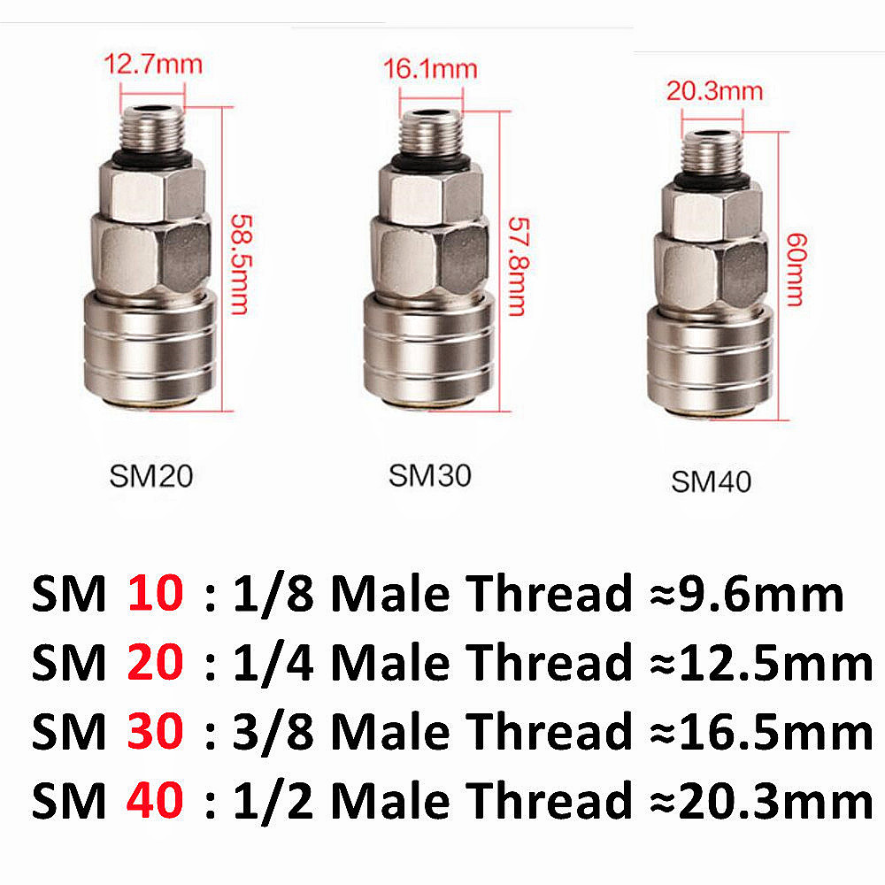 Pneumatic Fitting C Type Self-locking Quick Coupling Connector Coupler For Air Compressor SP PP SM PM SH PH SF PF 10 20 30 40