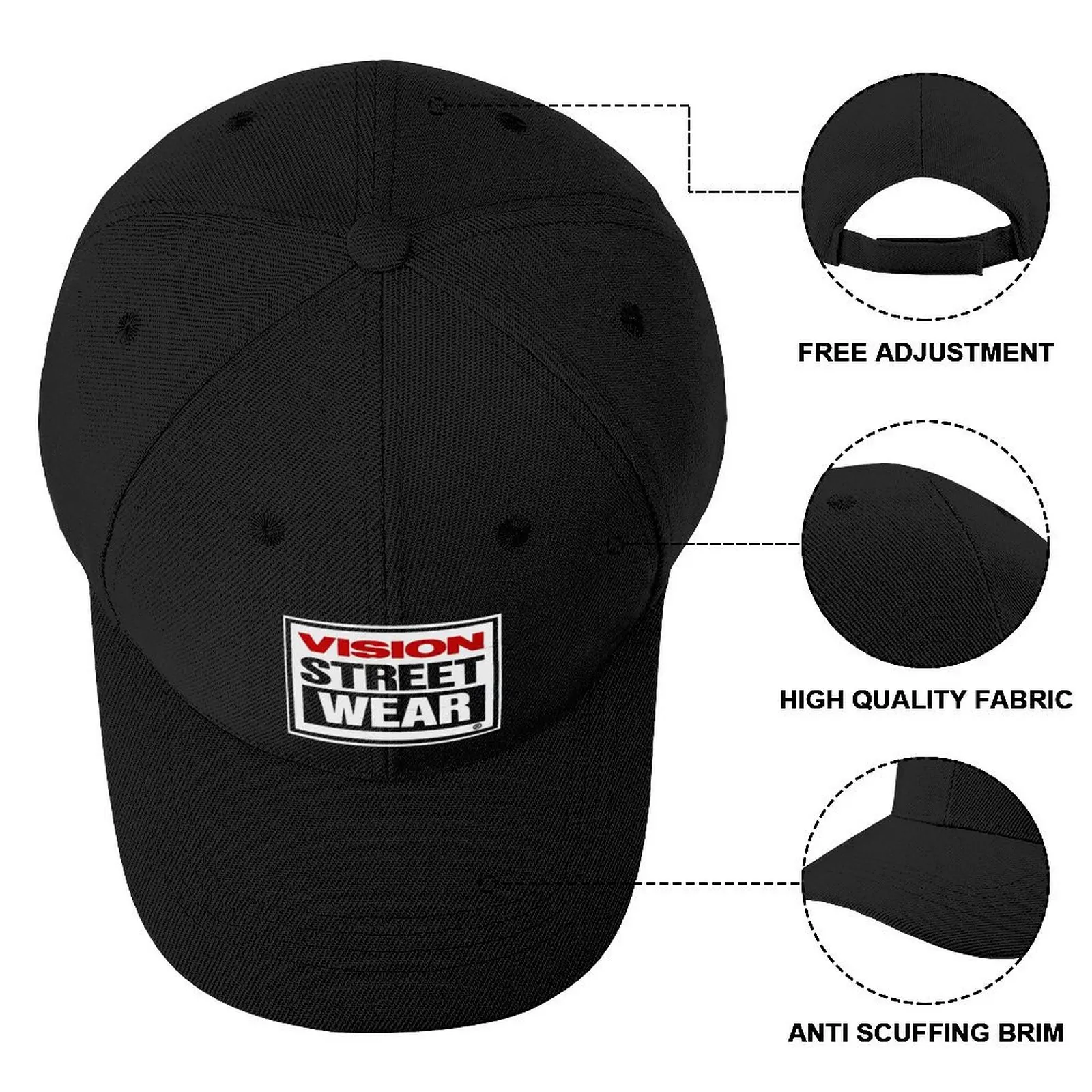Vision skateboard, vision street wear baseballkasket i hat hat luksusmærke mærke mand kasket festhat mænd kvinder