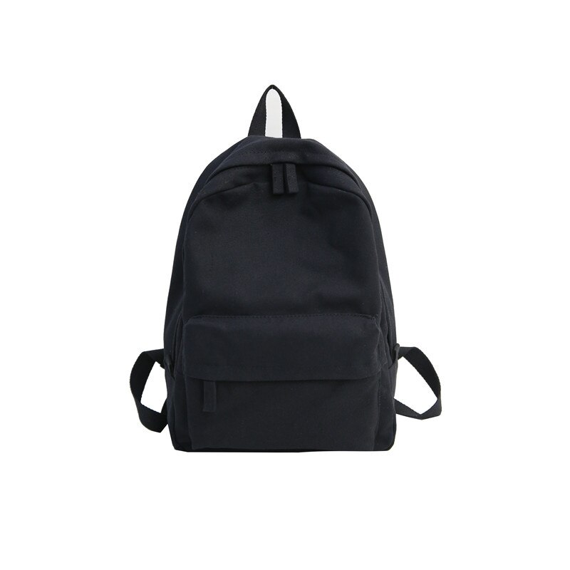 Mochila informal antirrobo de lona para mujer, mochila de viaje de gran capacidad para adolescentes, mochila sólida para mujer: Black