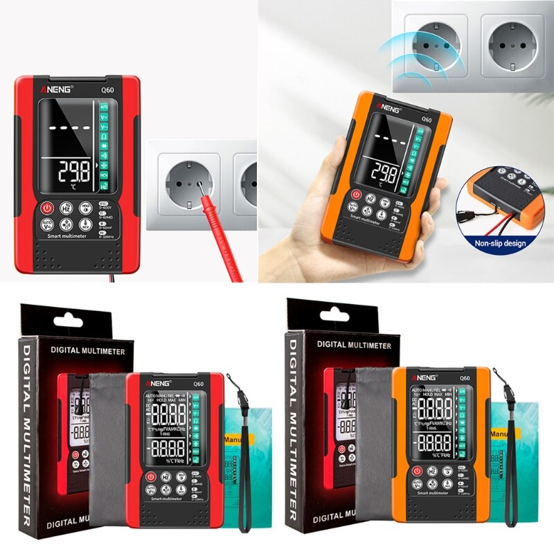 Digital Multimeter 6000 Counts True RMS Auto Ranging Voltmeter Voltage Resistance Continuity Hz Capacitance Diode Tester