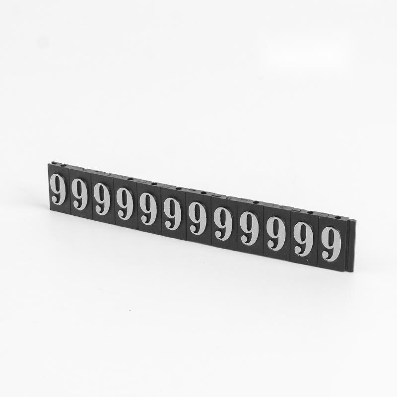 Large Size Bronzing Convex Word Bar 1000 Position Aluminum Alloy Base Price Plate Digital Stick Adjustable Combined: Silver 9