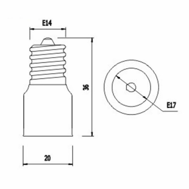 2pcs E14 to E17 LED Light Bulb Light Socket Extend EU Chandelier Lamp Holder Adapter Converter Base Change