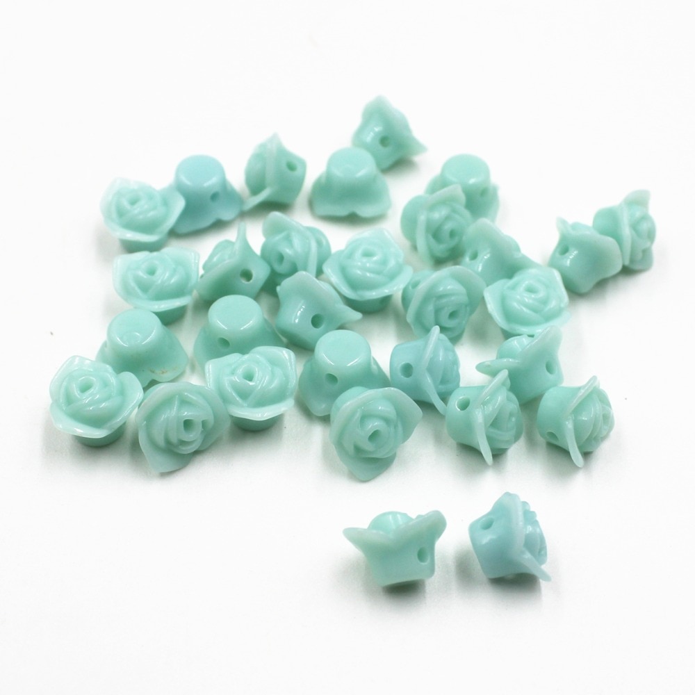 GHRQX Colorful roses loose beads DIY Beads Bracelet making 30 pcs