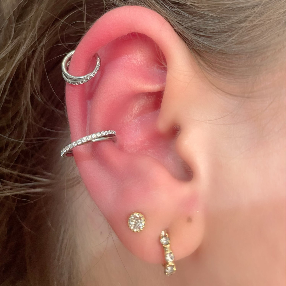 Astm F136 Titanium Neusring Piercing 16G Oorspiraal Hoepel Kraakbeen Oorbel Scharnier Diafragma Daith Clicker Ring Lichaam Sieraden