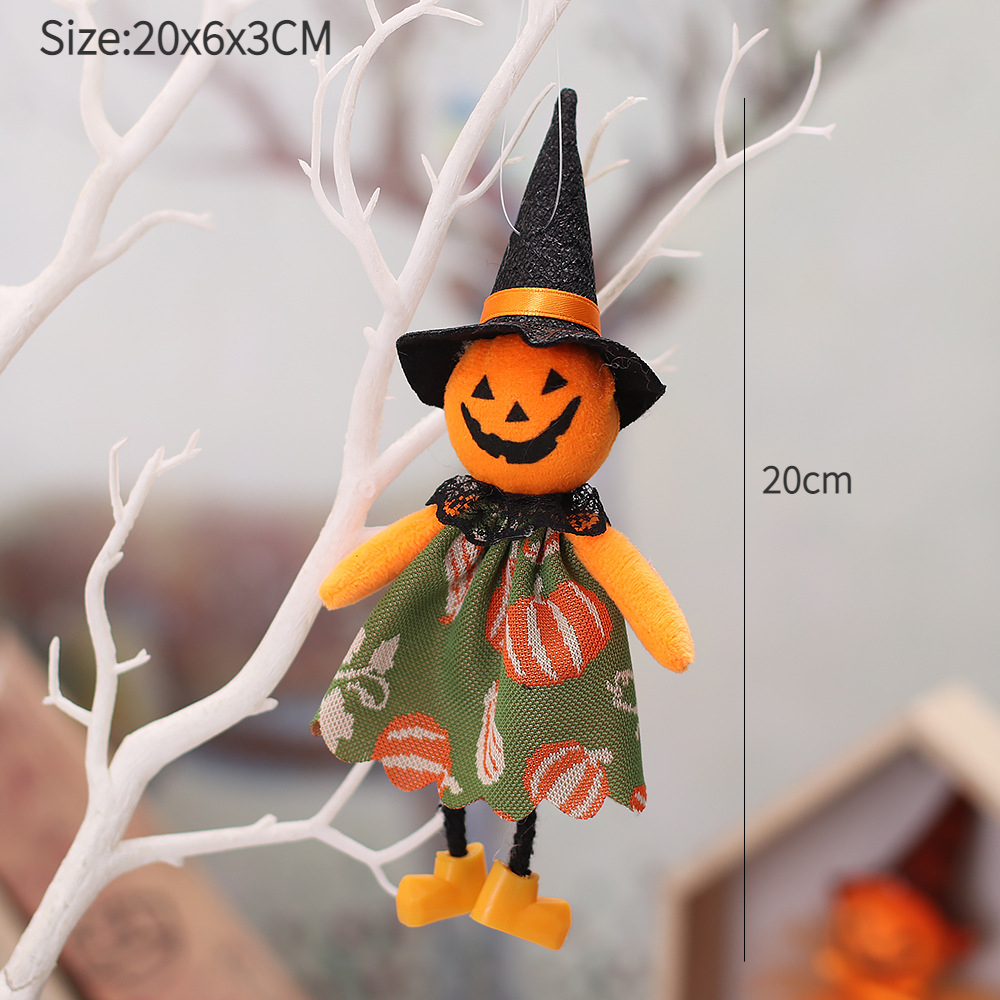 Halloween-dekorasjoner dukkebardekor gresskar spøkelsesheks anheng skummel halloween barn halloween-festdekorasjon til hjemmet: Lysegrønn