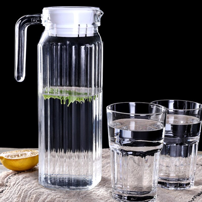 Vattenflaska glas vattenflaska hushåll värmebeständig varm vit vattenkokare fruktjuice kanna stor kapacitet anknäbb tekanna.