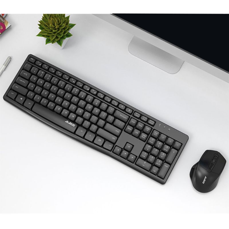 Ensemble clavier et souris sans fil ajazz  a2030w , étanche, silencieux et antibruit 10m ghz 2.4 pour ordinateur de bureau, ordinateur portable, android, ios, windows