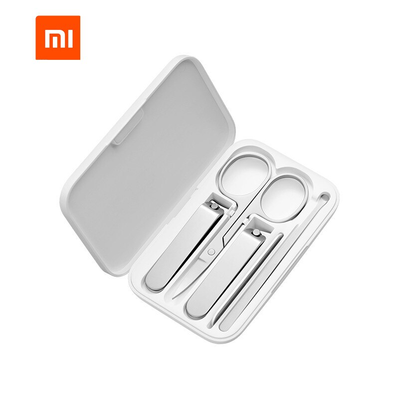 Xiaomi mijia 5 pçs portátil unha toenail manicure pedicure absorção magnética de aço inoxidável cortador de unhas conjunto: Default Title