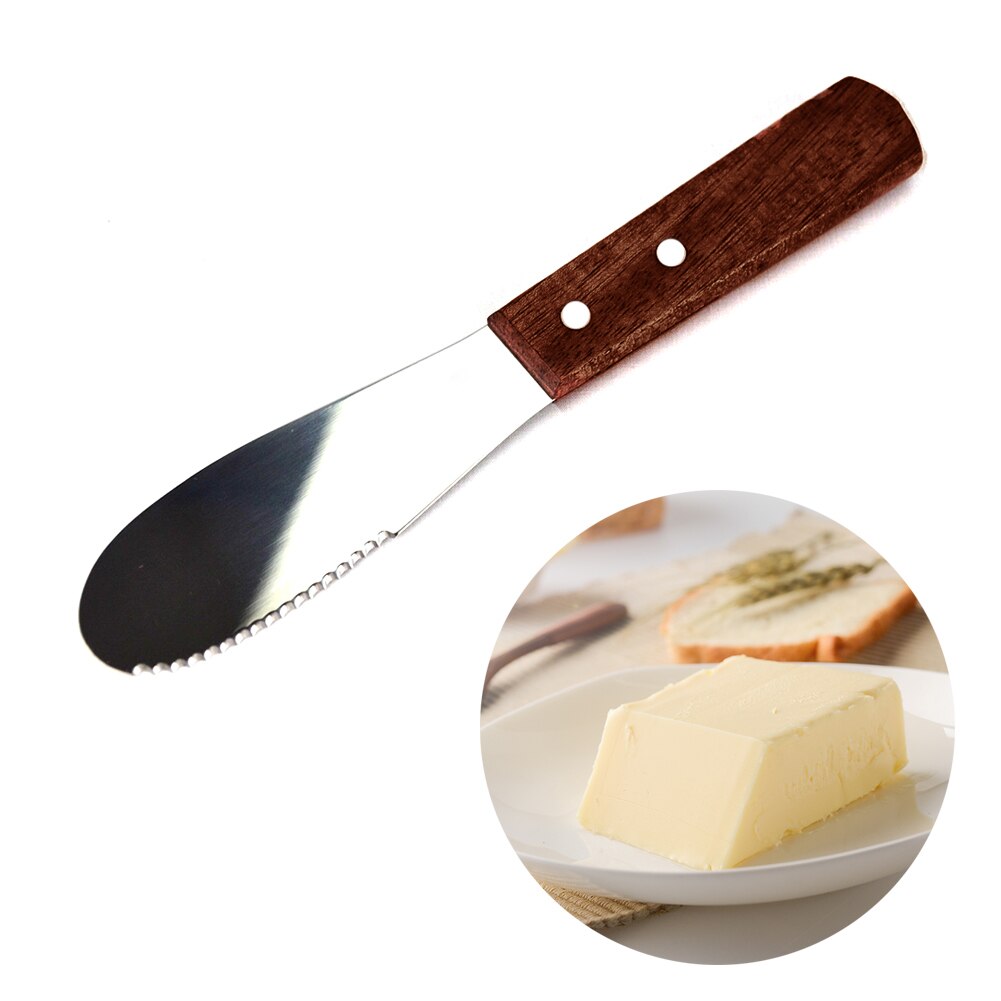 Schaber Butter Spachtel Treuer Frühstück Werkzeug Holz Griff Besteck Edelstahl