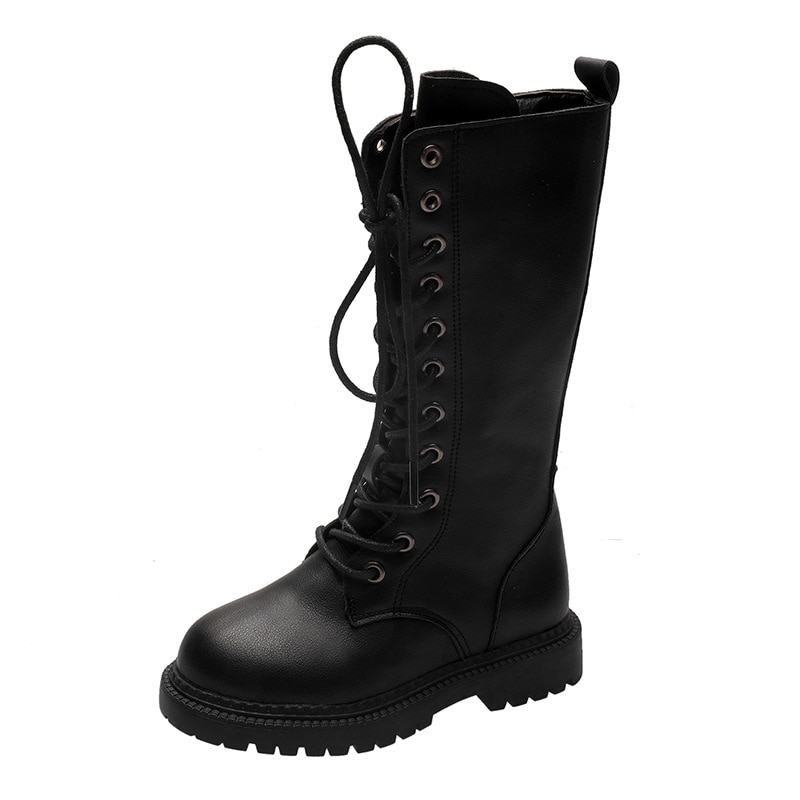 Ragazze di modo di Roma Stivali Cross-legato Per Bambini di Alta Top Stivali 2020 Nuovo Autunno Inverno Bambini Martin Stivali di Cuoio DELL'UNITÀ di elaborazione ragazze Scarpe
