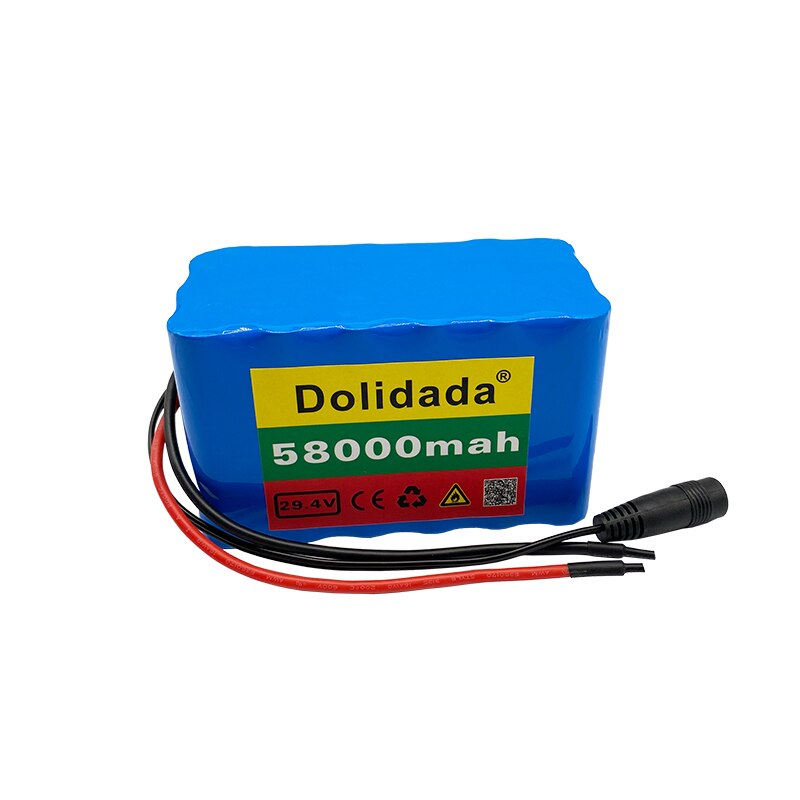 24V 58Ah 7s3p 18650 battery lithium battery 24v 58000mAh electric bicycle moped electric lithium ion Battery pack + 2A Charger