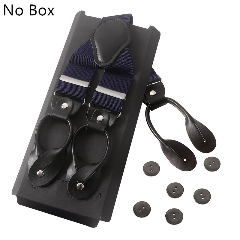 Vintage 3.5 Cm Wide Black Leather Suspenders Men Leather Button Suspenders Pant Braces Male Wedding Unisex Wear: Black Green
