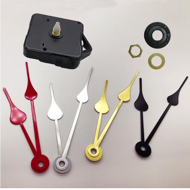 Kleurrijke Handen DIY Quartz Wandklok Beweging met haak Kit Spindel Mechanisme as Zwart Horloge Reparatie Vervanging