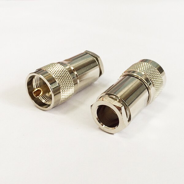 1 pc Novo UHF Plugue Macho Conector Conversor Com Para RG8, RG213, LMR400 Nickelplated Reta Atacado