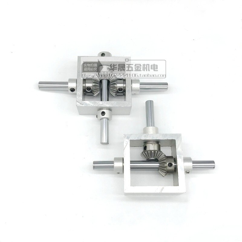 90 Degree Right-angle Drive Bevel Gear Angler, One Input and Two Output Positive and Negative Conversion to Gear Box 1:1