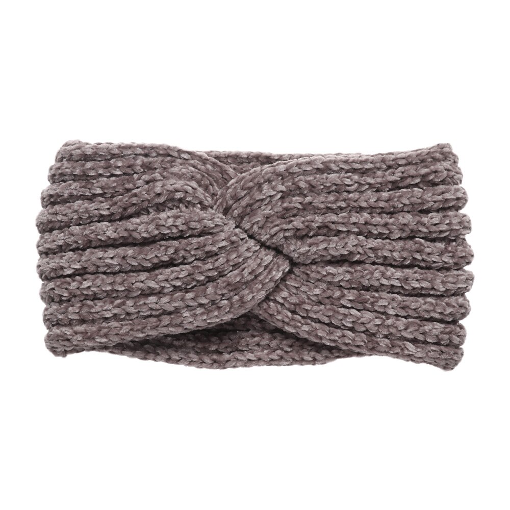 Gebreide Hoofdband Zachte Elastische Brede Haarband Candy Kleur Dikke Warme Vrouwen Meisjes Winter Haarband Yoga Sport Haaraccessoires: coffee